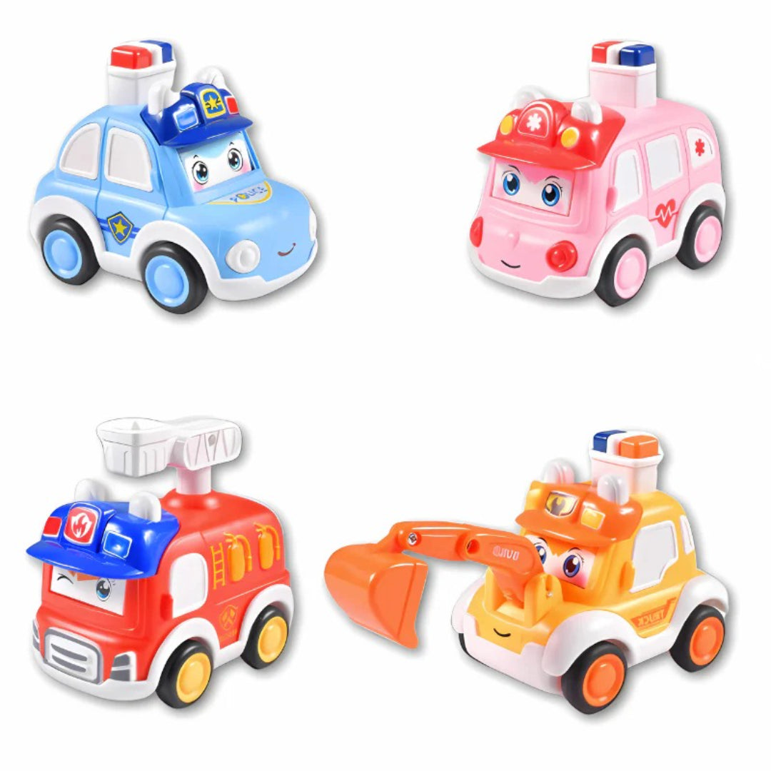 4-teiliges Rettungsfahrzeug-Actionfiguren-Set