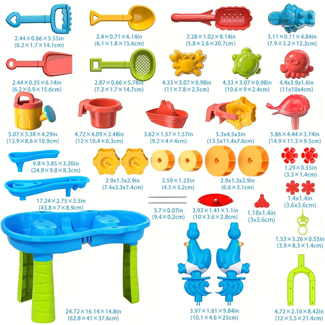 3-stufiger Outdoor-Sinnes-Spieltisch für Sand- und Wasseraktivitäten