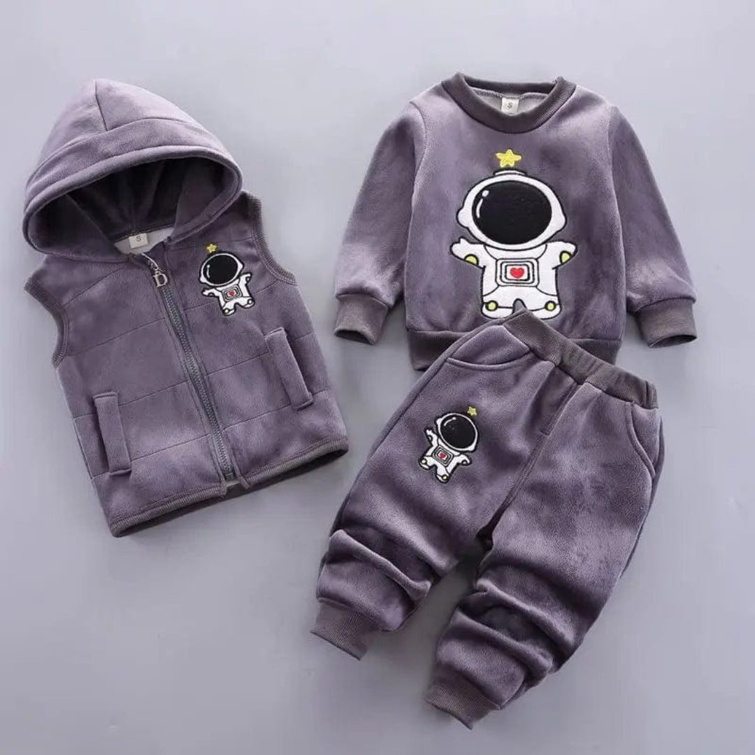Baby Outfit Set: Bären-Themen Jacke Weste und Hose