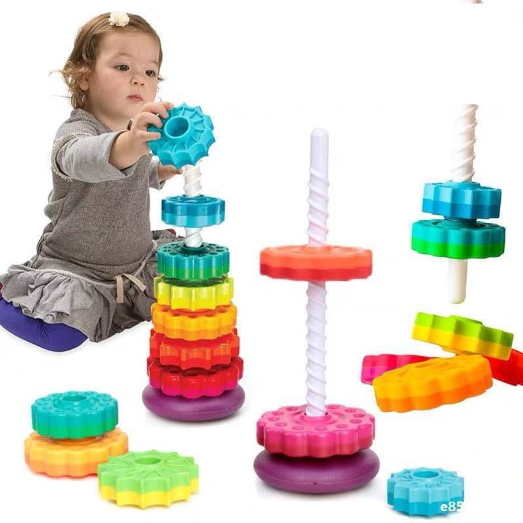 Lebendige Stapelturm - Lernspielzeug aus Bauklötzen