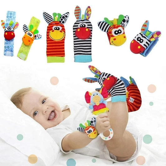Baby-Sensorik-Plüschsocken- und Armband-Set