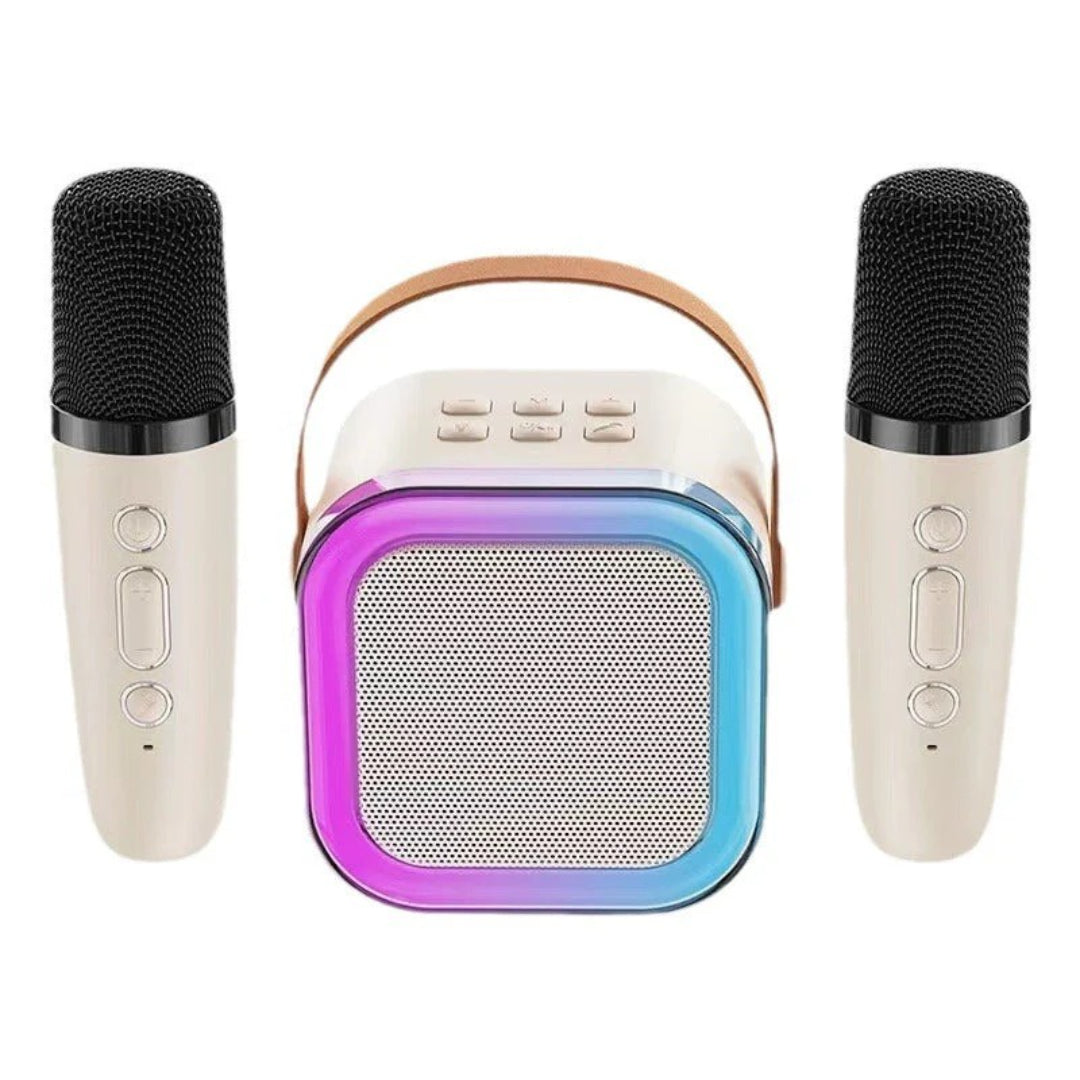 Kompaktes kabelloses Karaoke-System mit Mikrofon und Lautsprecher