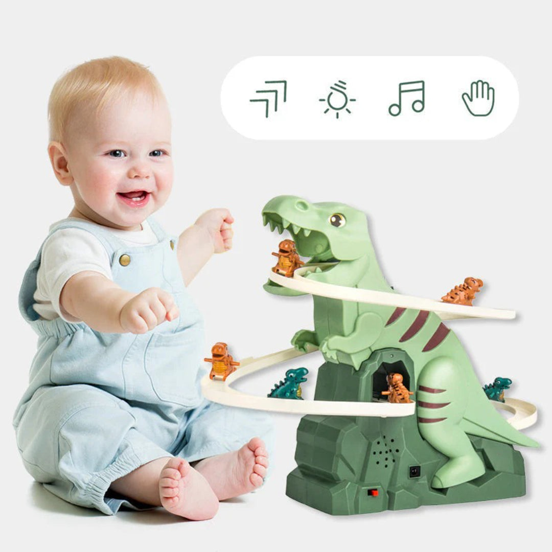 Dinosaurier-Rennstrecke mit Autos und automatischer Kletterfunktion