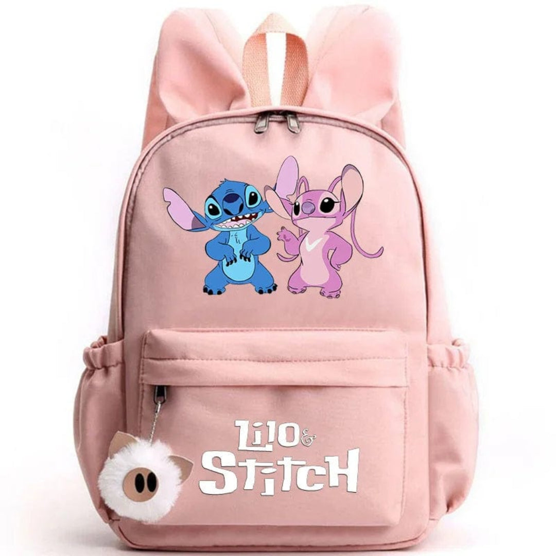 Stitch-Themen-Schulrucksack mit Schlüsselanhänger
