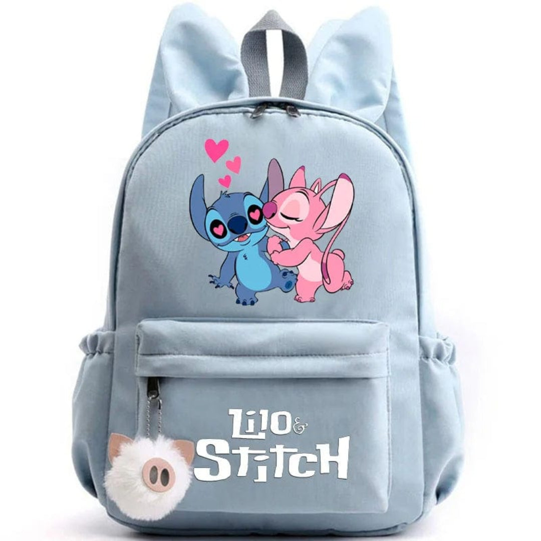 Stitch-Themen-Schulrucksack mit Schlüsselanhänger