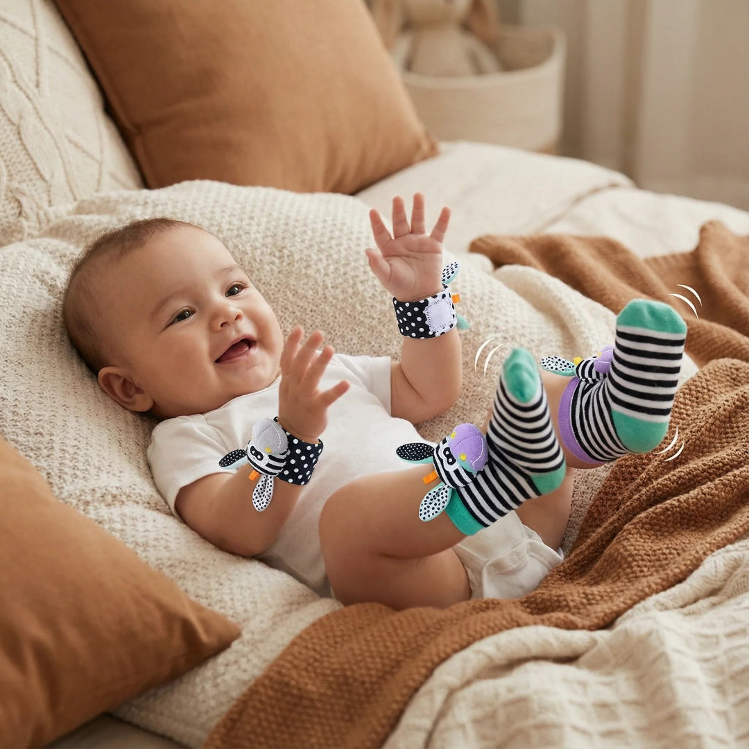 Weiche sensorische Handgelenk-Rasseln und Socken Set