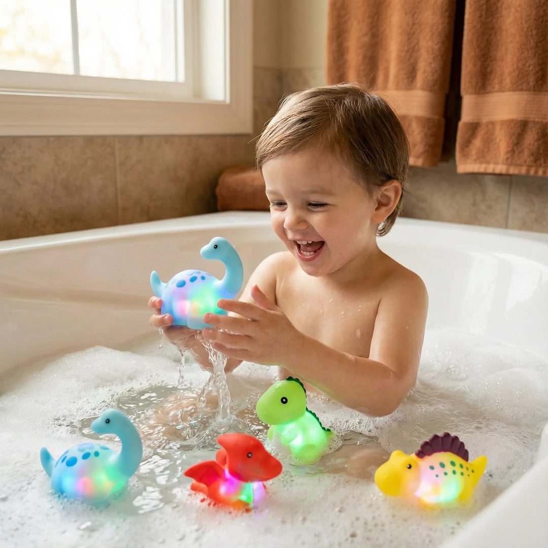 Illuminiertes Dinosaurier-Badspielzeug - LED Wasser Spiel