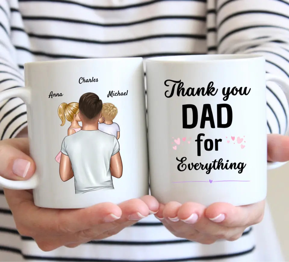 Meilleur papa de tous les temps - mug personnalisé (1-4 enfants)