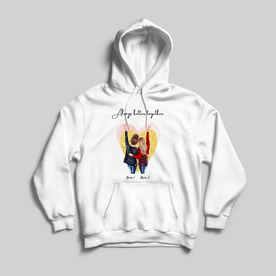 Best friends with handbags - Personalized Hoodie (2-3 people)