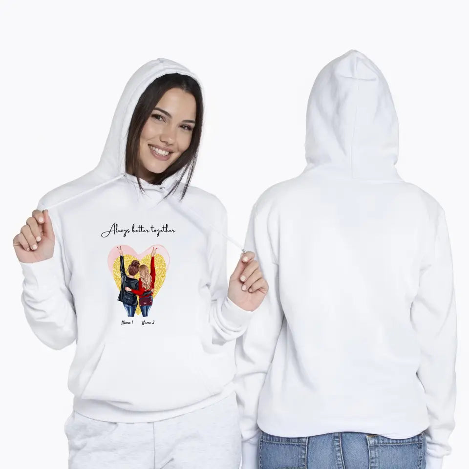 Best friends with handbags - Personalized Hoodie (2-3 people)