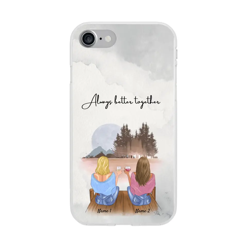 Best Friends with Drinks - Customized Phone Case