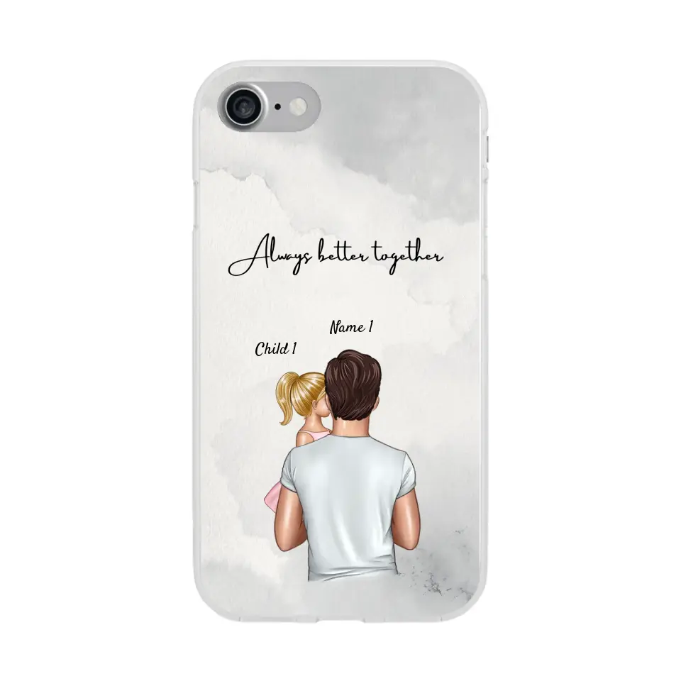 Dad with kids - Customized Phone Case (up to 4 children)