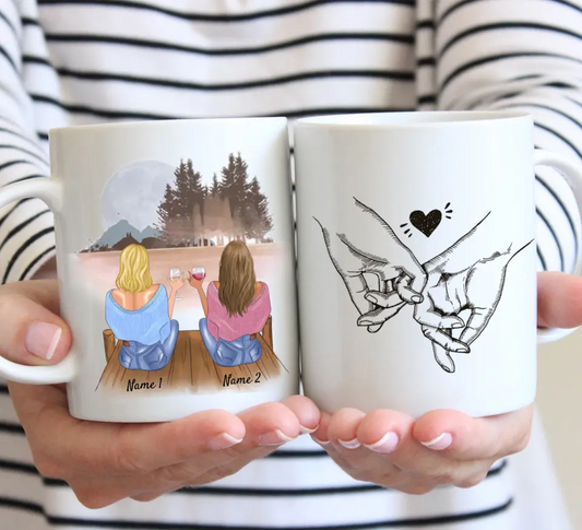 Best sisters ever - mug personnalisé (2-4 femmes)