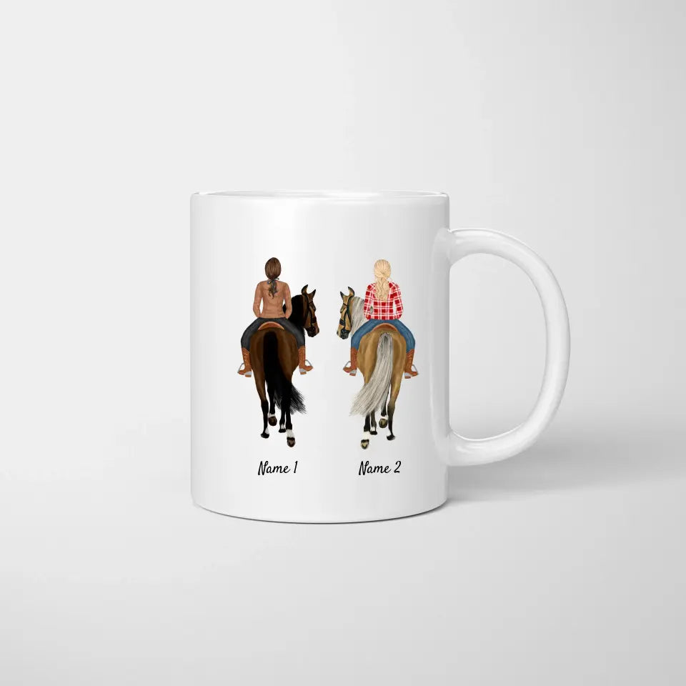 Meilleures filles à cheval - mug personnalisé (1-3 amis)