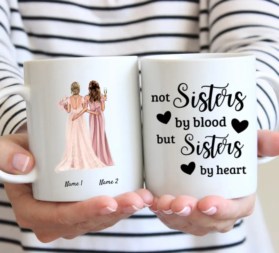 Bride & Bridesmaid by heart - personalized mug